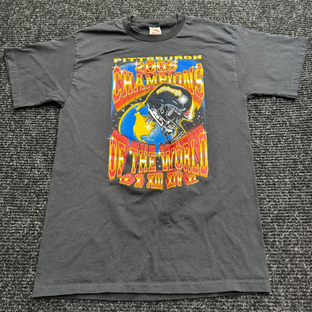 Fruit of the Loom Pittsburgh 2005 Champions of the World T-Shirt Black Large